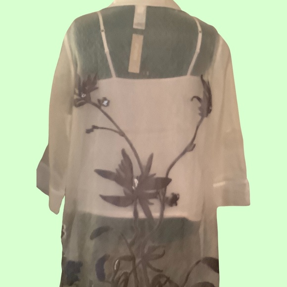 CHICO’S TRAVELERS  SIZE 3 SHEER DUSTER JACKET - Picture 3 of 4